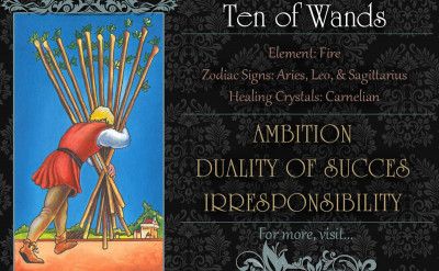 塔羅牌義：權杖十  Ten of Wands