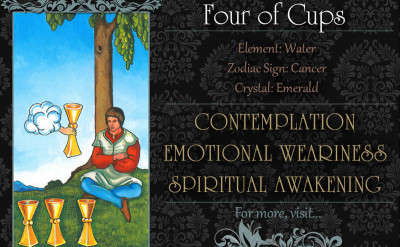 塔羅牌義：聖杯四  Four of Cups