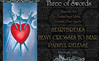 塔羅牌義：寶劍三 Three of Swords