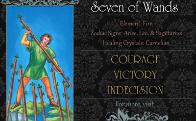 塔羅牌義：權杖七  Seven of Wands
