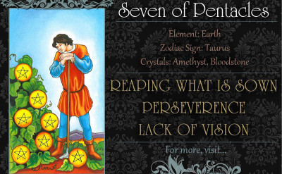 塔羅牌義：錢幣七 Seven of Pentacles